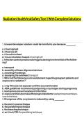 RADIATION HEALTH AND SAFETY TEST 1 WITH COMPLETE SOLUTIONS