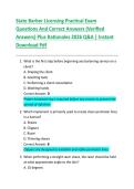 State Barber Licensing Practical Exam  Questions And Correct Answers &lpar;Verified  Answers&rpar; Plus Rationales 2026 Q&A &vert; Instant  Download Pdf