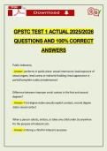 GPSTC TEST 1 ACTUAL 2026 QUESTIONS AND 100&percnt; CORRECT ANSWERS
