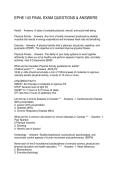 EPHE 143 FINAL EXAM QUESTIONS & ANSWERS