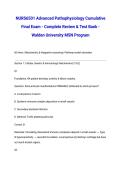 NURS6501 Advanced Pathophysiology Cumulative Final Exam - Complete Review & Test Bank - Walden University MSN Program