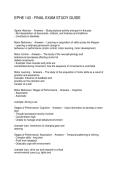EPHE 143 - FINAL EXAM STUDY GUIDE