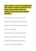 BATES GUIDE TO PHYSICAL EXAMINATION AND HISTORY TAKING 12TH EDITION TEST BANK ACTUAL EXAM PAPER 2026 COMPLETE QUESTIONS AND ANSWERS GRADED A&plus;