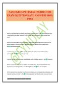NASM GROUP FITNESS INSTRUCTOR EXAM QUESTIONS AND ANSWERS 100&percnt; PASS