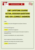 CMIT CAPSTONE COURSE ACTUAL 2026 QUESTIONS AND 100&percnt; CORRECT ANSWERS