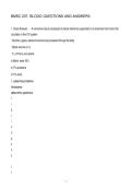 BMSC 207- BLOOD QUESTIONS AND ANSWERS