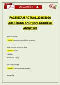 PACE EXAM ACTUAL 2026 QUESTIONS AND 100&percnt; CORRECT ANSWERS