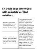 FA Davis Edge Safety Quiz with complete verified solutions