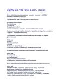 UMKC Bio 109 Final Exam&comma; varaint Questions and answers latest update
