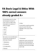 FA Davis Legal & Ethics With 100- correct answers already graded A&plus;&period;