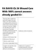 FA DAVIS Ch 26 Wound Care With 100- correct answers already graded A&plus;&period;