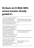 FA Davis ch&period;13 With 100- correct answers already graded A&plus;