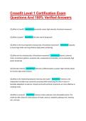 Crossfit Level 1 Certification Exam Questions And 100&percnt; Verified Answers &vert; 100&percnt; Pass
