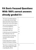 FA Davis Focused Questions With 100- correct answers already graded A&plus;