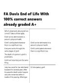 FA Davis End of Life With 100- correct answers already graded A&plus;