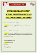 SARTECH III PRACTICE TEST ACTUAL 2026 QUESTIONS AND 100&percnt; CORRECT ANSWERS