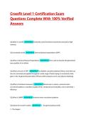 Crossfit Level 1 Certification Exam Questions And 100&percnt; Verified Answers&vert;&vert; BUNDLE