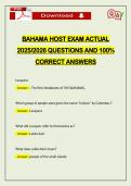 BAHAMA HOST EXAM ACTUAL 2026 QUESTIONS AND 100&percnt; CORRECT ANSWERS