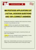 MN PESTICIDE APPLICATORS CAT J ACTUAL 2026 QUESTIONS AND 100&percnt; CORRECT ANSWERS