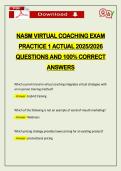NASM VIRTUAL COACHING EXAM PRACTICE 1 ACTUAL 2026 QUESTIONS AND 100&percnt; CORRECT ANSWERS