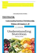 Test Bank for UNDERSTANDING NUTRITION &lpar;17th Edition&comma; 2025&rpar; by Whitney&comma; Rolfes & Maier &vert; ISBN 9780357974278 &vert; Complete Chapters 1&ndash;20