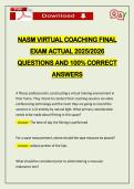 NASM VIRTUAL COACHING FINAL EXAM ACTUAL 2026 QUESTIONS AND 100&percnt; CORRECT ANSWERS