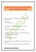 PSYCH 515 FINAL EXAM QUESTIONS AND ANSWERS 100&percnt; PASS