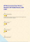 AP Microeconomics Exam Review &vert; Questions with Verified Answers&comma; 2026 &vert; 2027&period;    