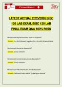LATEST ACTUAL 2026 BISC 120 LAB EXAM&comma; BISC 120 LAB FINAL EXAM Q&A 100&percnt; PASS