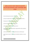 QMA STATE TEST NEED TO KNOW EXAM QUESTIONS AND ANSWERS 100&percnt; PASS