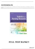 Solution Manual -  Statistics for Nursing Research&colon; A Workbook for Evidence-Based Practice 4th Edition by Susan K&period; Grove &vert;  All Chapters&period;
