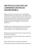 SNHD PROTOCOLS EXAM SCRIPT 2026 COMPREHENSIVE QUESTIONS AND SOLUTIONS GRADED A&plus;