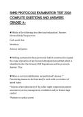 SNHD PROTOCOLS EXAMINATION TEST 2026 COMPLETE QUESTIONS AND ANSWERS GRADED A&plus;