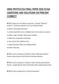 SNHD PROTOCOLS FINAL PAPER 2026 EXAM QUESTIONS AND SOLUTIONS 100 PERCENT CORRECT