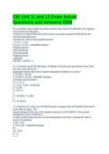 CIE Unit 11 and 12 Exam Actual Questions and Answers 2026