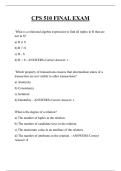 CPS 510 FINAL EXAM QUESTIONS AND ANSWERS 2026