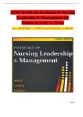 TEST BANK For Essentials of Nursing Leadership & Management 8th Edition by Sally A&period; Weiss&comma; Verified Chapters 1 - 16&comma; Complete Newest Version