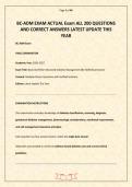 BC-ADM EXAM ACTUAL Exam ALL 200 QUESTIONS AND CORRECT ANSWERS LATEST UPDATE THIS YEAR