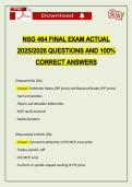 NSG 464 FINAL EXAM ACTUAL 2026 QUESTIONS AND 100&percnt; CORRECT ANSWERS