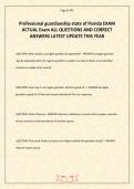 Professional guardianship state of Florida EXAM 
