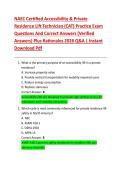 NAEC Certified Accessibility & Private  Residence Lift Technician &lpar;CAT&rpar; Practice Exam  Questions And Correct Answers &lpar;Verified  Answers&rpar; Plus Rationales 2026 Q&A &vert; Instant  Download Pdf 