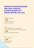 PRINCIPLES OF MICROECONOMICS FINAL EXAM &vert; COMPLETE ACCURATE QUIZZES WITH VERIFIED ANSWERS &vert; 2026 &vert; 2027&period;   