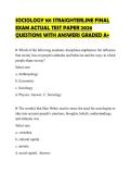 SOCIOLOGY 101 STRAIGHTERLINE FINAL EXAM ACTUAL TEST PAPER 2026 QUESTIONS WITH ANSWERS GRADED A&plus;