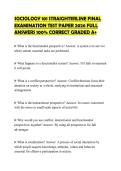 SOCIOLOGY 101 STRAIGHTERLINE FINAL EXAMINATION TEST PAPER 2026 FULL ANSWERS 100&percnt; CORRECT GRADED A&plus;