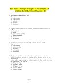 Test Bank - Lehninger Principles of Biochemistry&comma; 8th Edition &lpar;Nelson&rpar; Chapter 1-28 &vert; All Chapters
