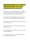 BEHAVIOR MODIFICATION 11TH EDITION MARTIN EXAM PAPER 2026 SOLVED QUESTIONS WITH FULL SOLUTION