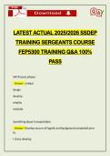 LATEST ACTUAL 2026 SSDEP TRAINING SERGEANTS COURSE FEP5300 TRAINING Q&A 100&percnt; PASS