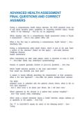 ADVANCED HEALTH ASSESSMENT FINAL QUESTIONS AND CORRECT ANSWERS