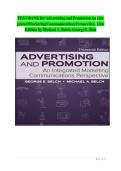 TEST BANK FOR Advertising and Promotion An Integrated Marketing Communications Perspective 13th edition by Michael A&period; Belch and George E&period; Belch ISBN&colon;9780072536768 COMPLETE GUIDE ALL CHAPTERS COVERED 100&percnt; VERIFID A&plus; GRADE ASSURED&excl;&excl;&excl;&excl;&excl; NEW LATEST UPDATE&excl;&excl;&excl;&excl;