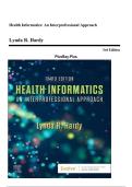 Test Bank For Health Informatics An Interprofessional Approach 3rd Edition by Lynda R Hardy All Chapters &vert;&vert;Complete A&plus; Guide